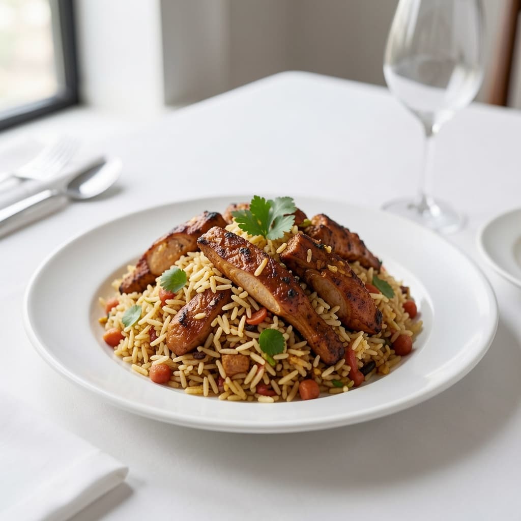 Fried Rice w/ Jerk Chicken