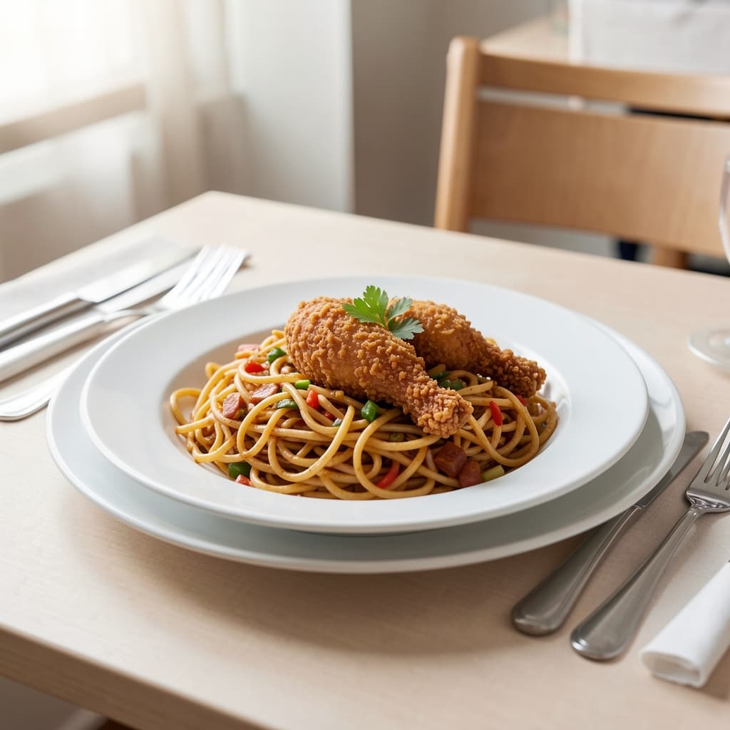 Chowmein w/ Fried Chicken